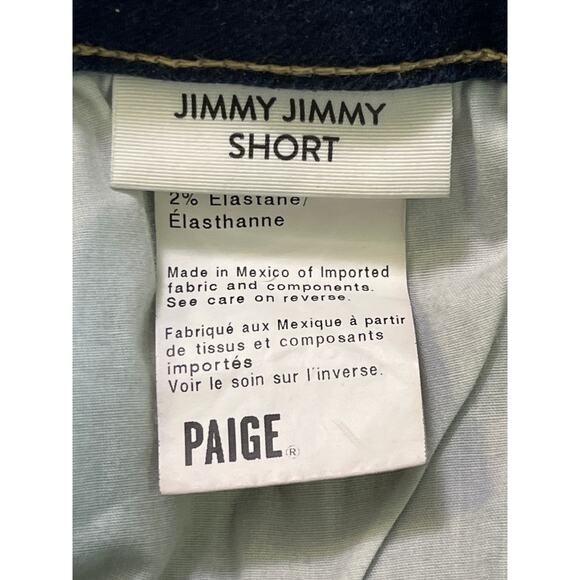 Paige Jimmy Jimmy Denim Shorts Women’s 27 Blue Rolled Hem Distressed Stretch - Picture 6 of 8